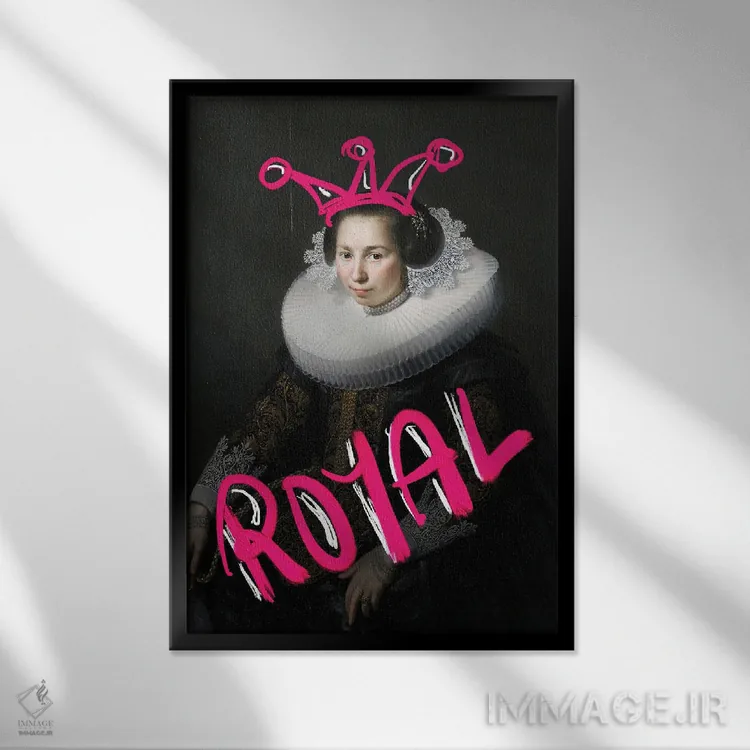 تابلو هنر رنسانس با بیان سورئالیستی و ذوق باروک در کلاژهای سورئالیستی پرترهها با تغییر خلاقانه اثر بونا فیدسا - نمای قابدار مشکی