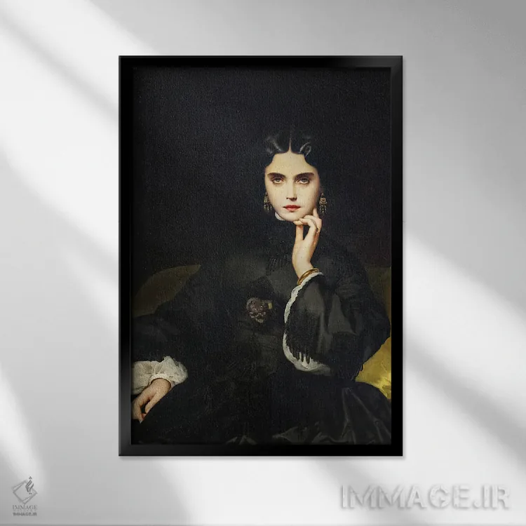 تابلو زن اغواگر رؤیایی؛ شاهکار سورئالیستی باروک اثر بونا فیدسا - نمای قابدار مشکی