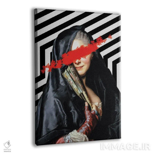 تابلو کلاژ پرترهٔ زن وینتیج تغییر یافته اثر بونا فیدسا - نمای پرسپکتیو محصول