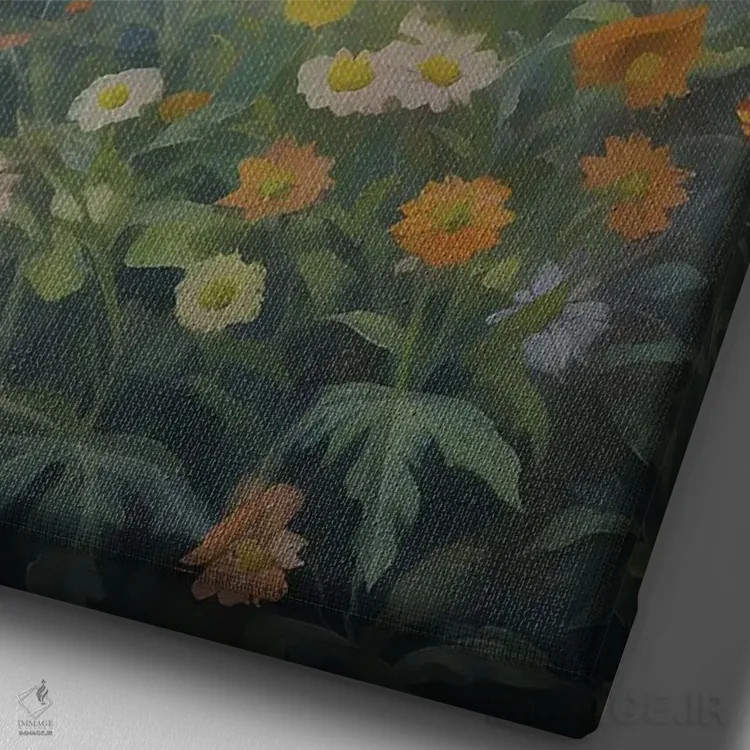 تابلو روح گیاهی در گلخانه اثر بونا فیدسا - نمای نزدیک بافت بوم