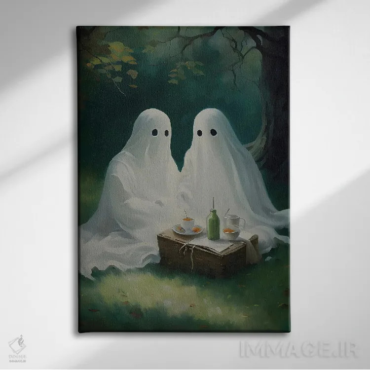 تابلو زوج روح در حال پیکنیک اثر بونا فیدسا - نمای روبهرو روی دیوار