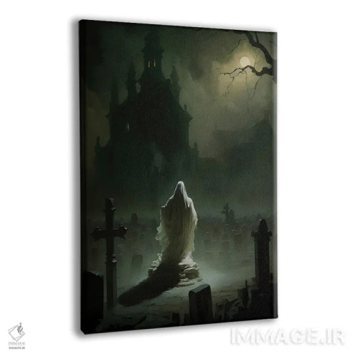 تابلو روح در قبرستان زیر نور ماه اثر بونا فیدسا - نمای پرسپکتیو محصول