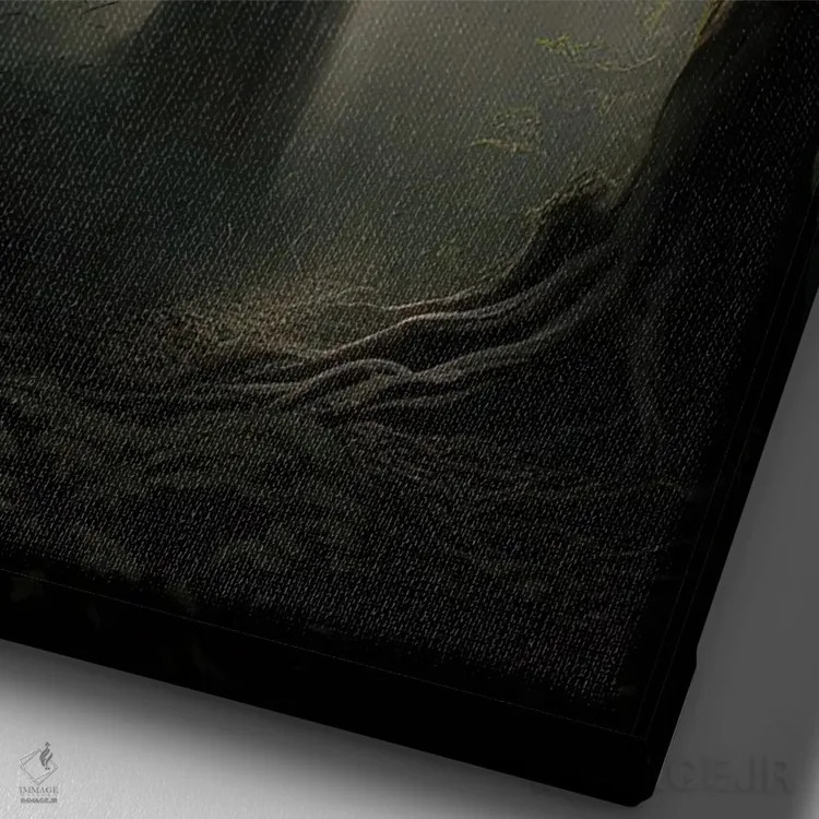 تابلو روح در جنگل زیر نور ماه اثر بونا فیدسا - نمای نزدیک بافت بوم