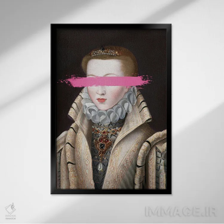 تابلو صورتی بهم میاد اثر بونا فیدسا - نمای قابدار مشکی