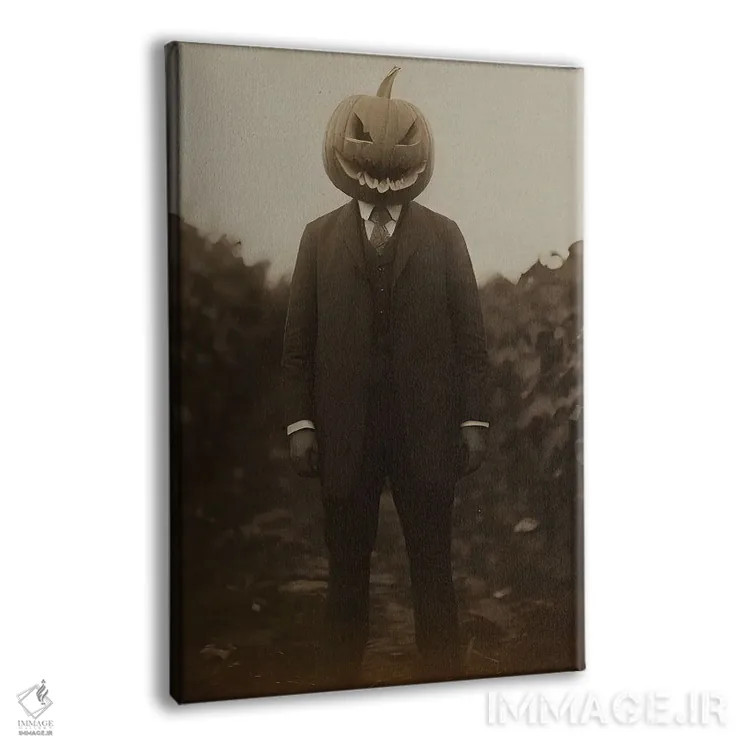 تابلو مرد کدوحلوایی در مزرعه اثر بونا فیدسا - نمای پرسپکتیو محصول