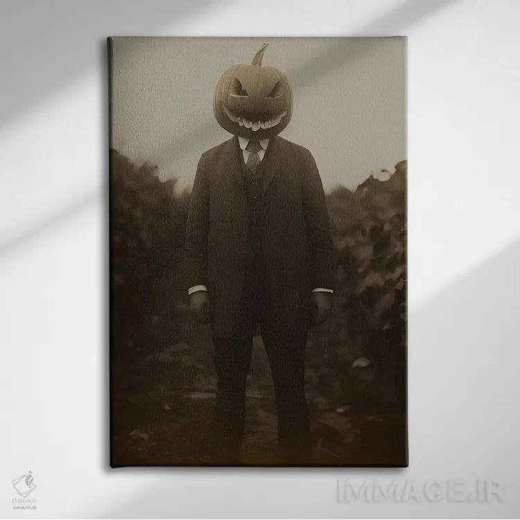 تابلو مرد کدوحلوایی در مزرعه اثر بونا فیدسا - نمای روبهرو روی دیوار