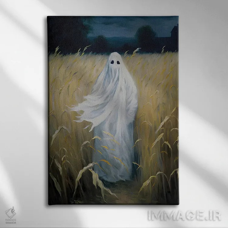 تابلو روح ایستاده در مزرعهٔ ذرت اثر بونا فیدسا - نمای روبهرو روی دیوار