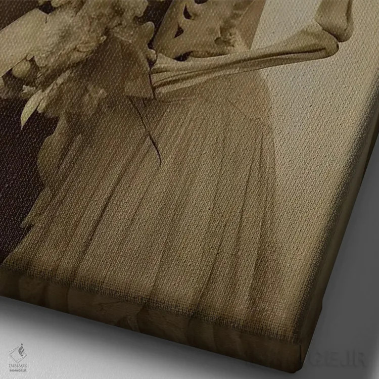 تابلو زوج اسکلت رمانتیک اثر بونا فیدسا - نمای نزدیک بافت بوم