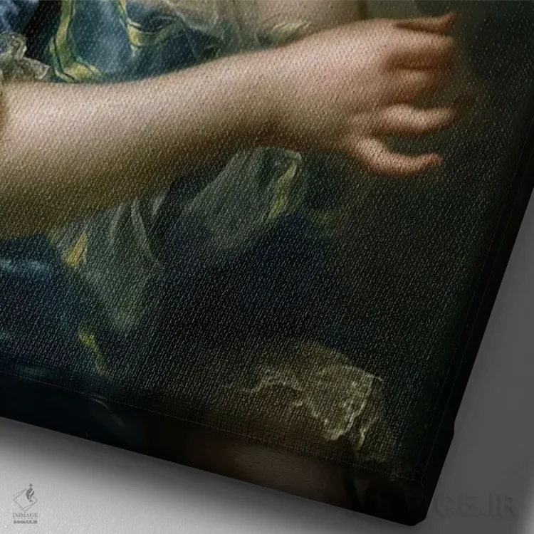 تابلو پرترهٔ آدامس بادکنکی اثر بونا فیدسا - نمای نزدیک بافت بوم