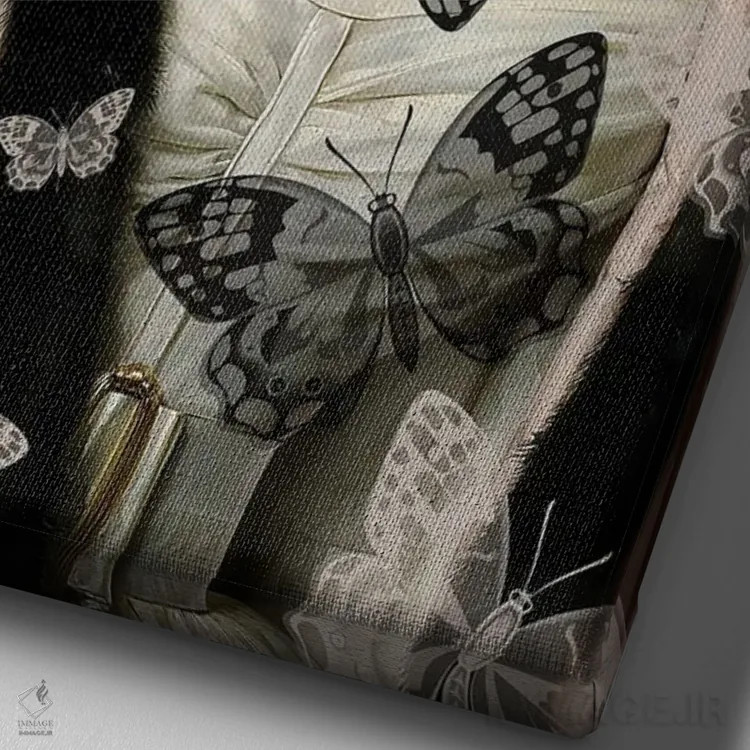 تابلو بهشت پروانهها اثر بونا فیدسا - نمای نزدیک بافت بوم
