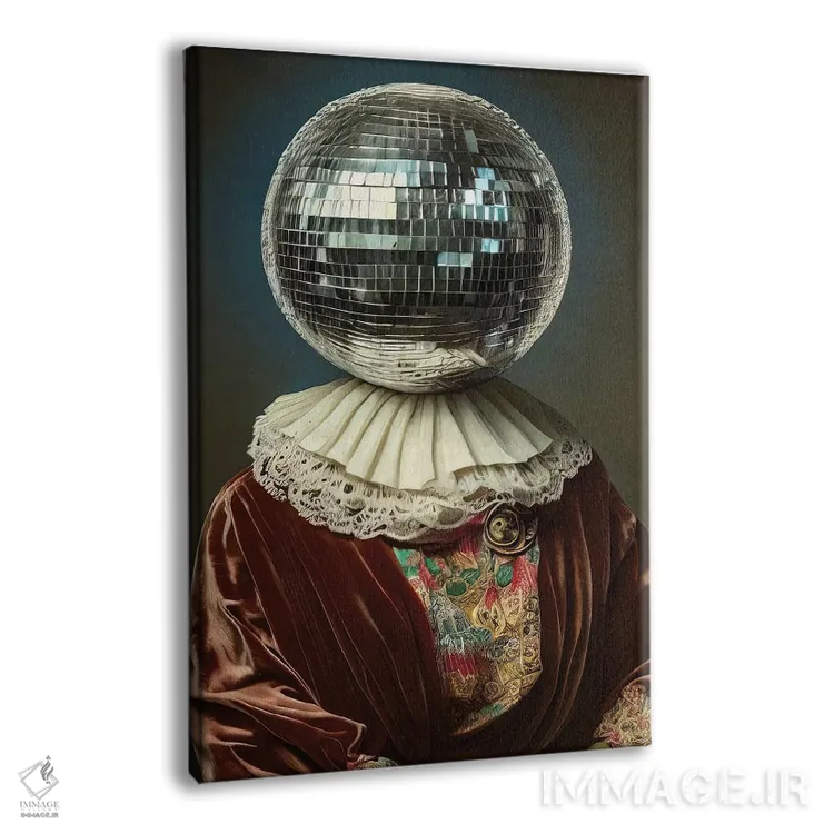 تابلو پرتره کلاژ گوی دیسکو اثر بونا فیدسا - نمای پرسپکتیو محصول