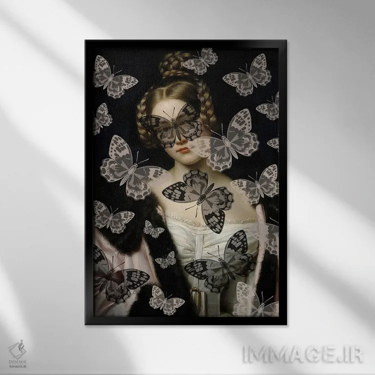تابلو بهشت پروانهها اثر بونا فیدسا - نمای قابدار مشکی
