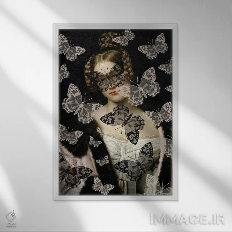 تابلو بهشت پروانهها اثر بونا فیدسا - نمای قابدار سفید