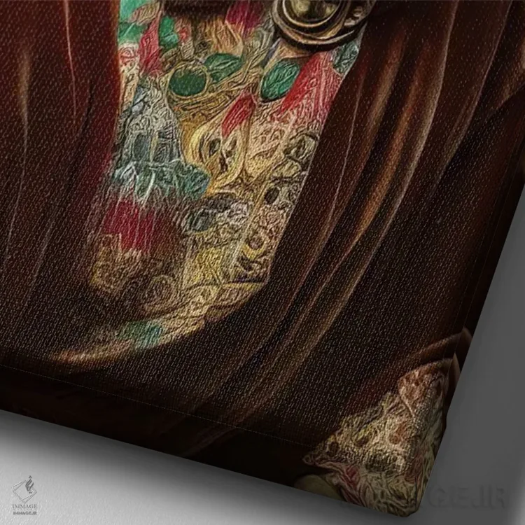 تابلو پرتره کلاژ گوی دیسکو اثر بونا فیدسا - نمای نزدیک بافت بوم