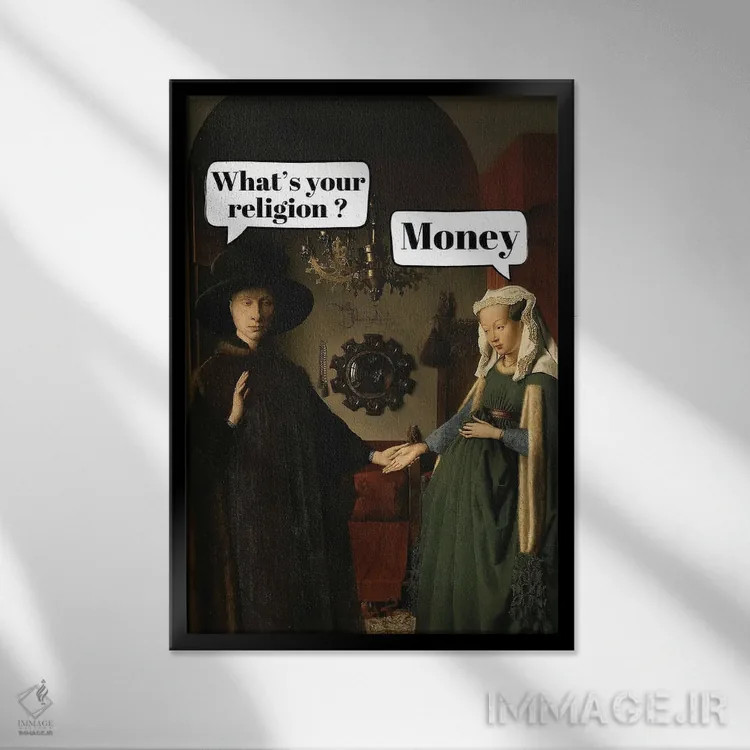 تابلو Timely Humor,هنر بیزمان، شوخطبعی بهموقع اثر بونا فیدسا - نمای قابدار مشکی