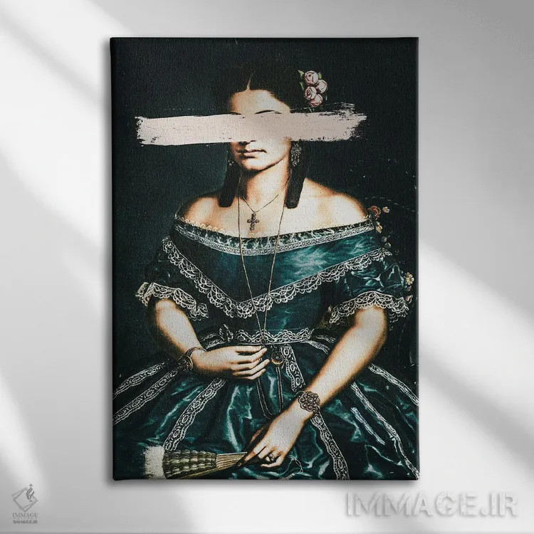 تابلو پرتره زن قدیمی دگرگونشده II اثر بونا فیدسا - نمای روبهرو روی دیوار