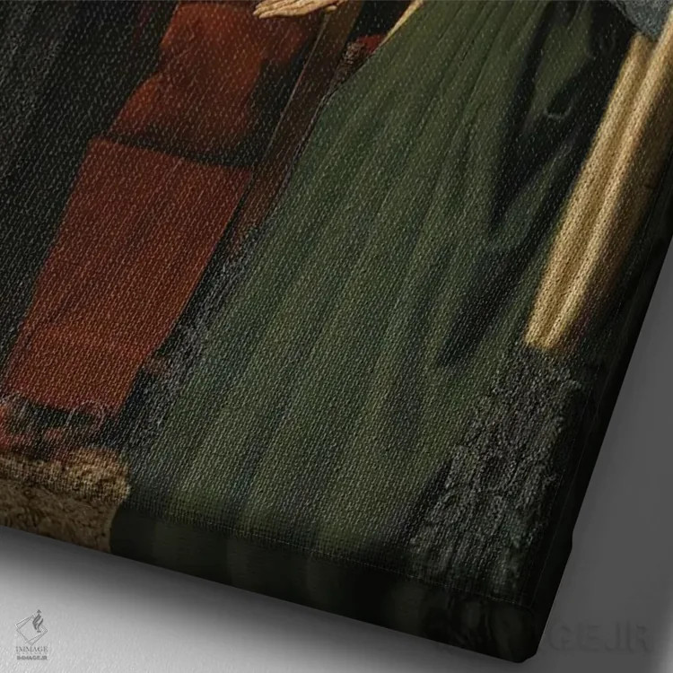 تابلو Timely Humor,هنر بیزمان، شوخطبعی بهموقع اثر بونا فیدسا - نمای نزدیک بافت بوم