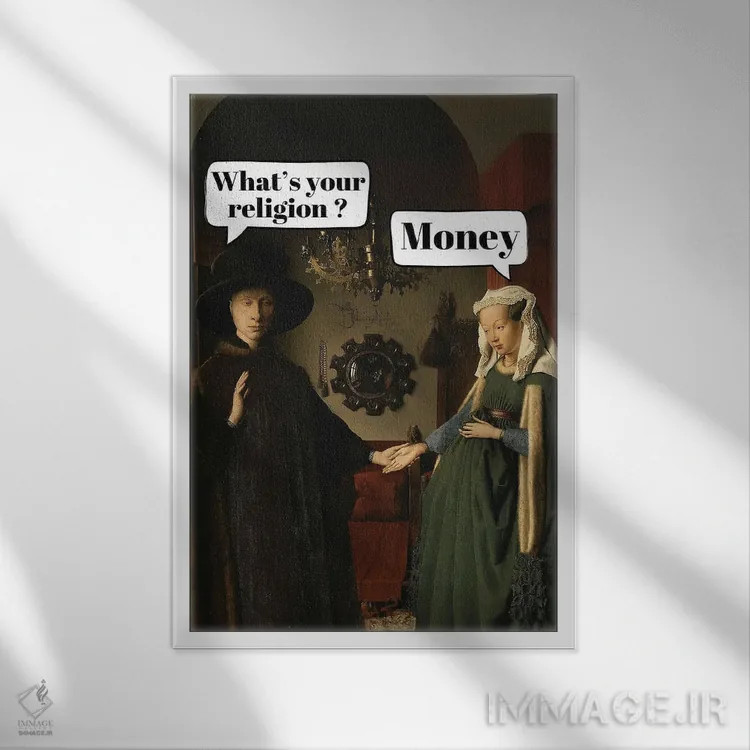 تابلو Timely Humor,هنر بیزمان، شوخطبعی بهموقع اثر بونا فیدسا - نمای قابدار سفید