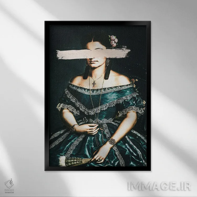 تابلو پرتره زن قدیمی دگرگونشده II اثر بونا فیدسا - نمای قابدار مشکی