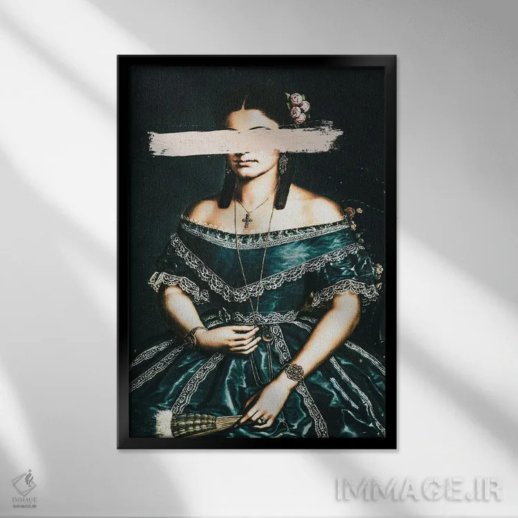 تابلو پرتره زن قدیمی دگرگونشده II اثر بونا فیدسا - نمای قابدار مشکی