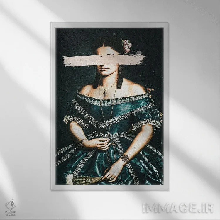 تابلو پرتره زن قدیمی دگرگونشده II اثر بونا فیدسا - نمای قابدار سفید