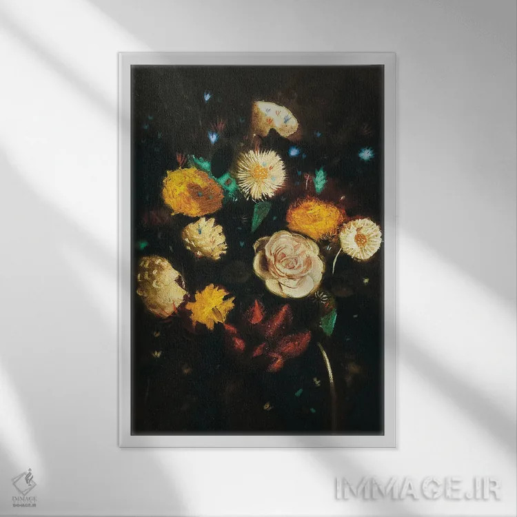 تابلو دستهگل احساسی II اثر بونا فیدسا - نمای قابدار سفید