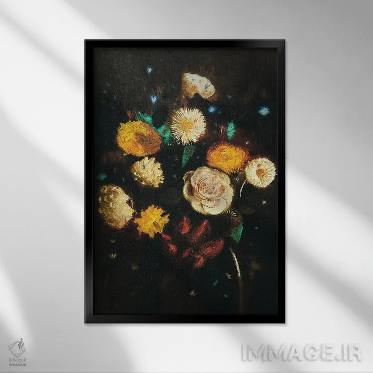 تابلو دستهگل احساسی II اثر بونا فیدسا - نمای قابدار مشکی