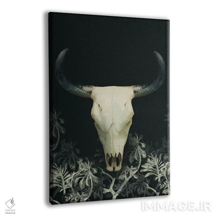 تابلو کلاژ جمجمه گاو اثر بونا فیدسا - نمای پرسپکتیو محصول