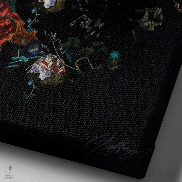 تابلو گل احساسی اثر بونا فیدسا - نمای نزدیک بافت بوم