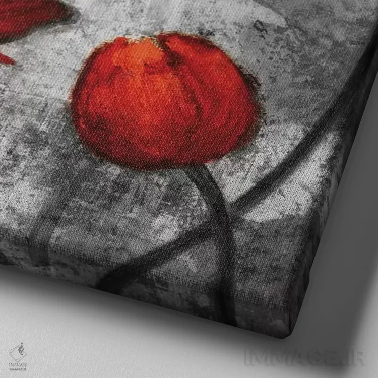 تابلو قرمزی عصرگاهی II اثر برایان فرانسیس - نمای نزدیک بافت بوم