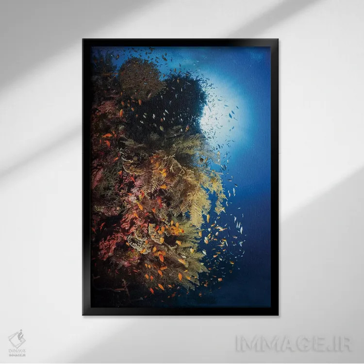 تابلو انفجار زندگی اثر باراتیو گابریل - نمای قابدار مشکی