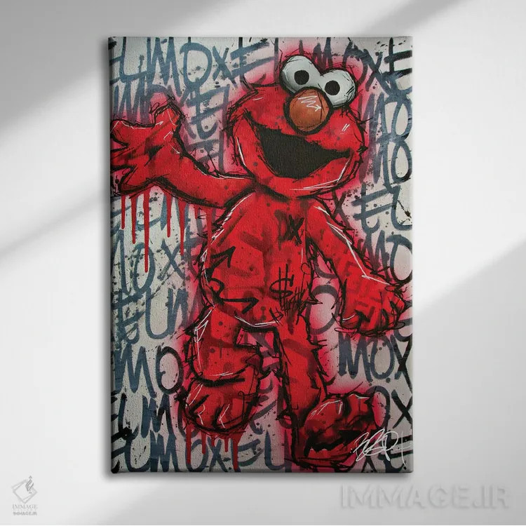 تابلو المو (شخصیت کارتونی) اثر برایان گارسیا - نمای روبهرو روی دیوار