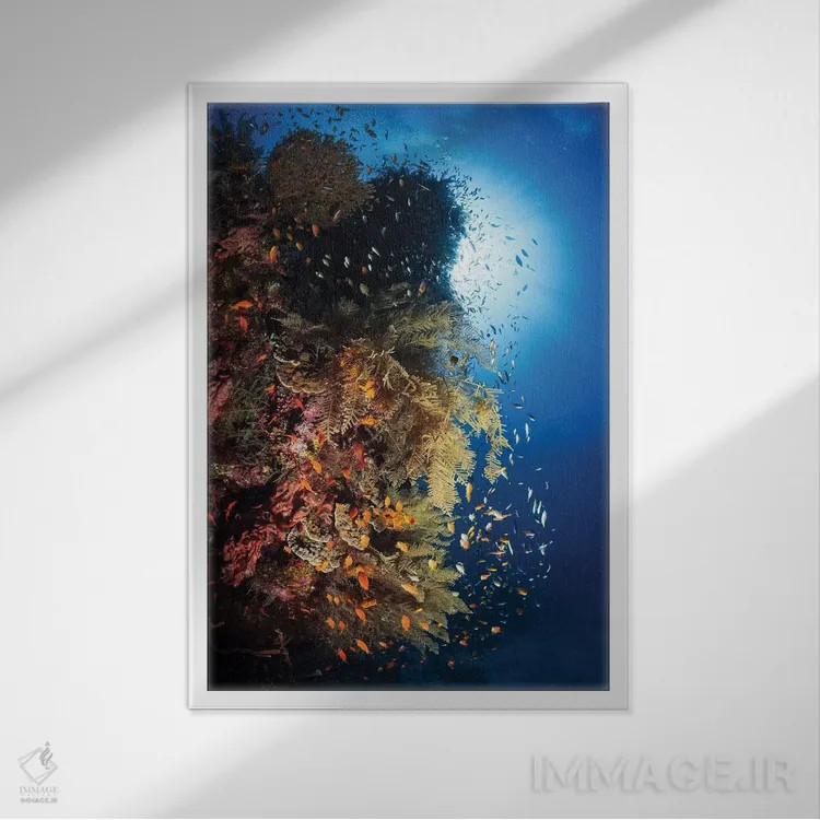 تابلو انفجار زندگی اثر باراتیو گابریل - نمای قابدار سفید