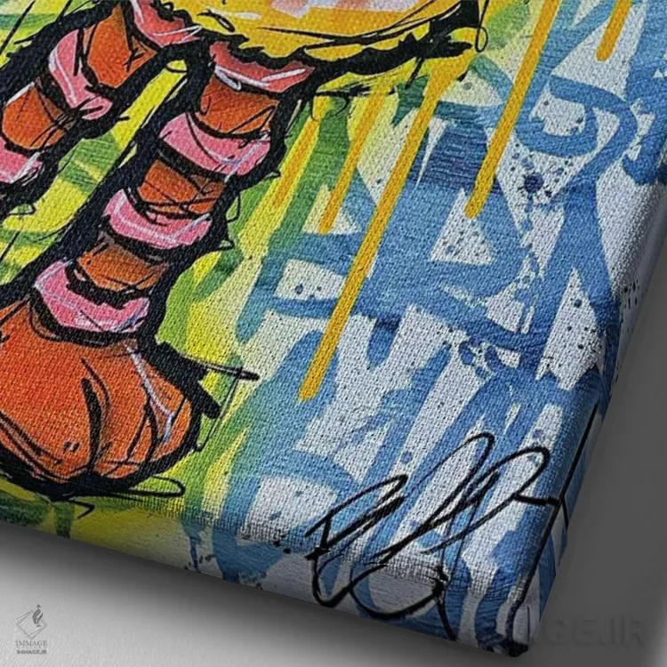 تابلو پرندهٔ بزرگ اثر برایان گارسیا - نمای نزدیک بافت بوم