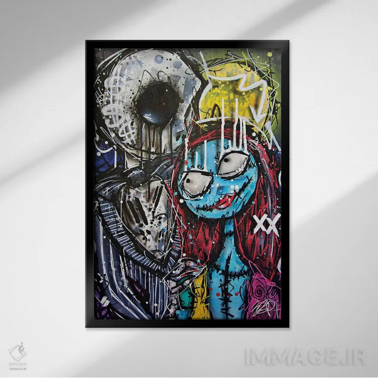 تابلو عشق چکهکننده اثر برایان گارسیا - نمای قابدار مشکی