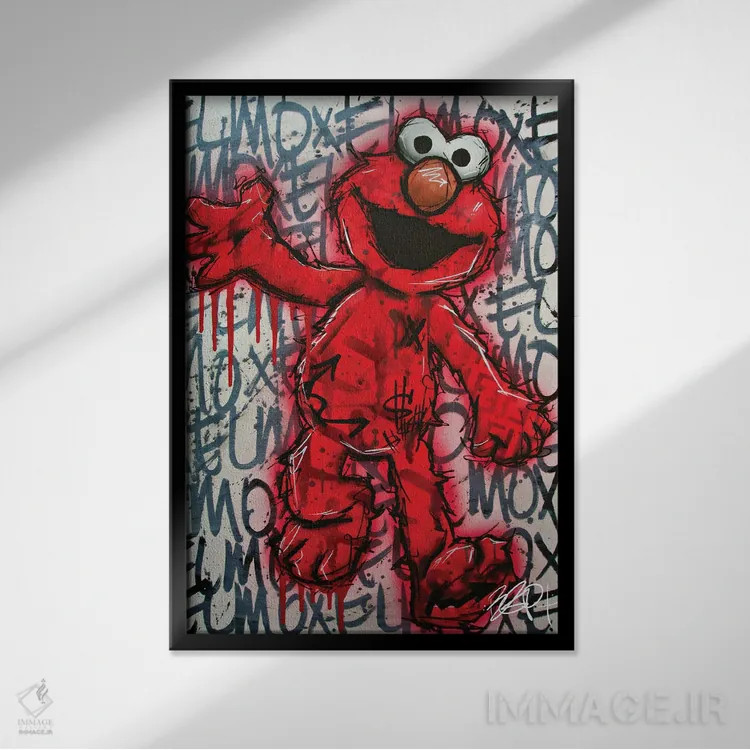 تابلو المو (شخصیت کارتونی) اثر برایان گارسیا - نمای قابدار مشکی