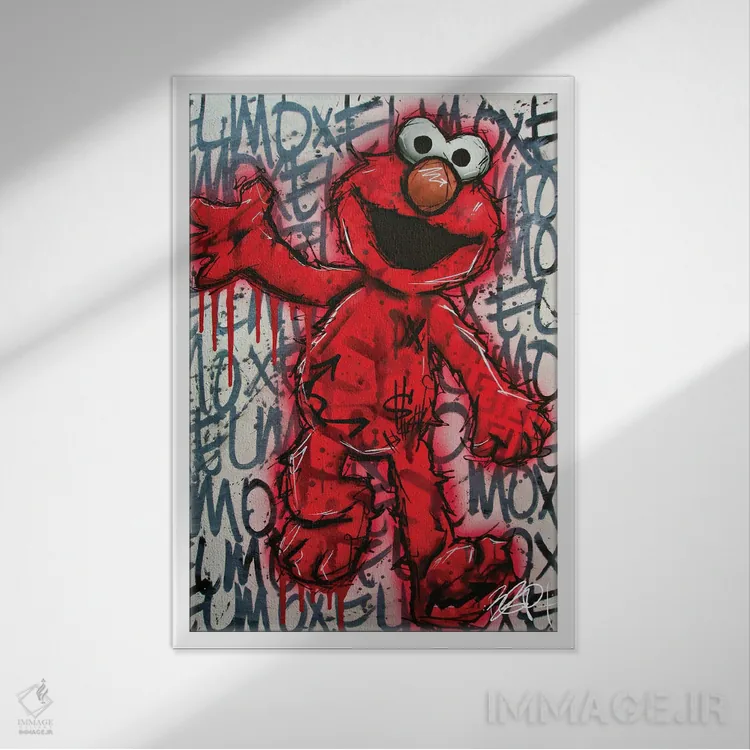 تابلو المو (شخصیت کارتونی) اثر برایان گارسیا - نمای قابدار سفید