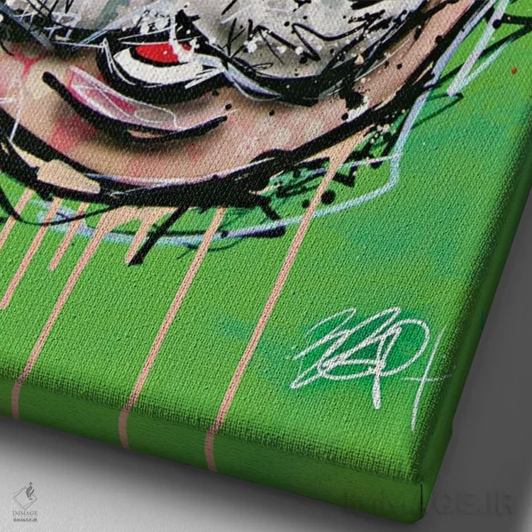 تابلو عمو پولدار سبز اثر برایان گارسیا - نمای نزدیک بافت بوم