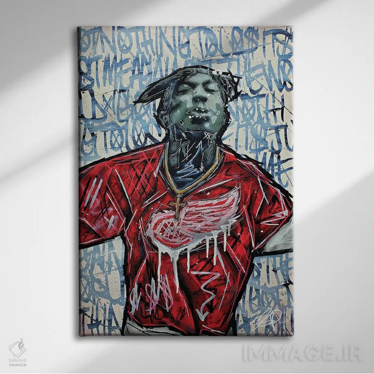 تابلو بالهای قرمز اثر برایان گارسیا - نمای روبهرو روی دیوار