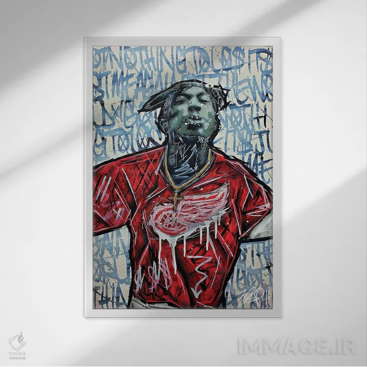 تابلو بالهای قرمز اثر برایان گارسیا - نمای قابدار سفید