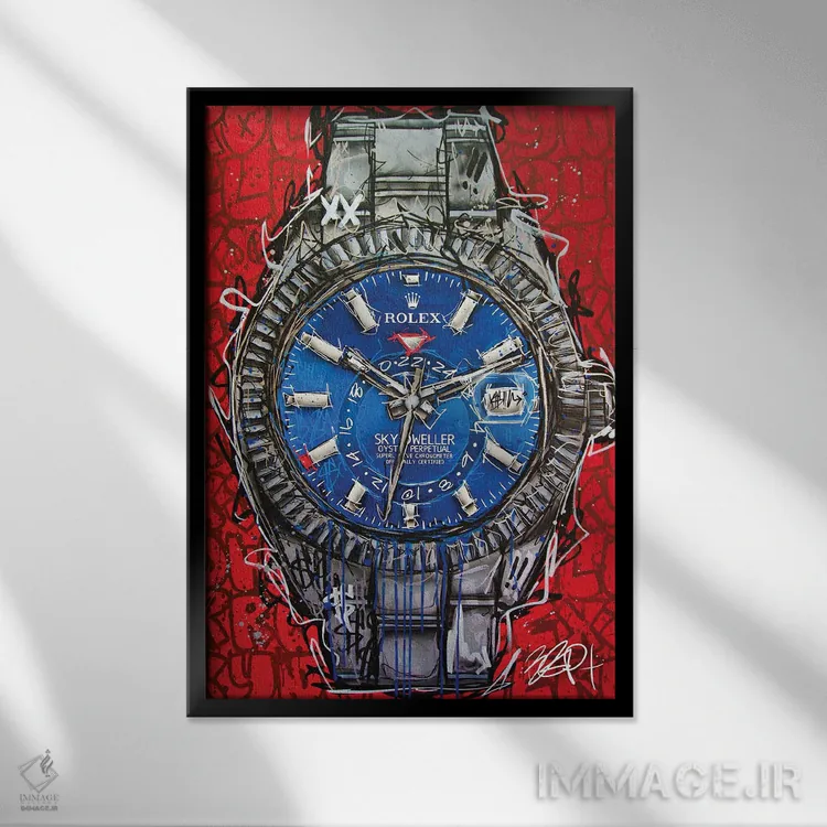 تابلو رولکس اسکای-دولر (مدل ساعت) اثر برایان گارسیا - نمای قابدار مشکی