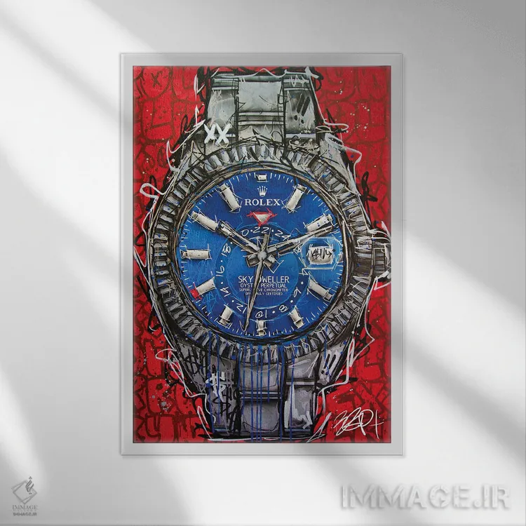 تابلو رولکس اسکای-دولر (مدل ساعت) اثر برایان گارسیا - نمای قابدار سفید
