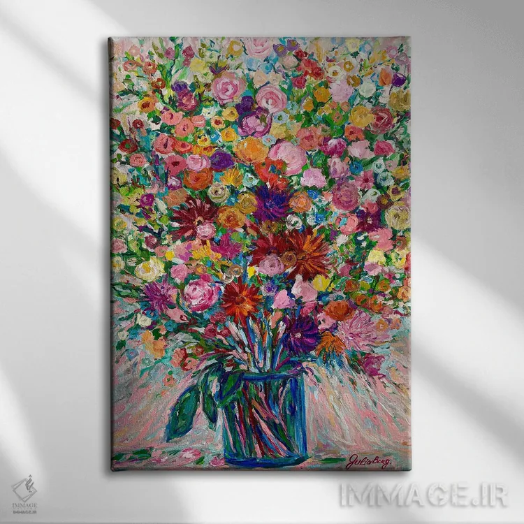 تابلو باغ گل اثر جولیا بورگ - نمای روبهرو روی دیوار