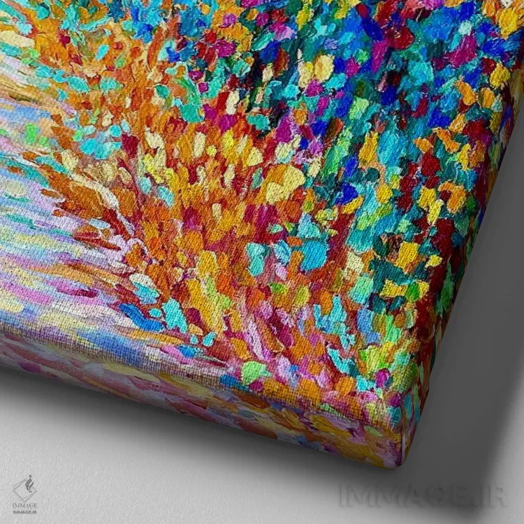 تابلو از سفر لذت ببر اثر جولیا بورگ - نمای نزدیک بافت بوم