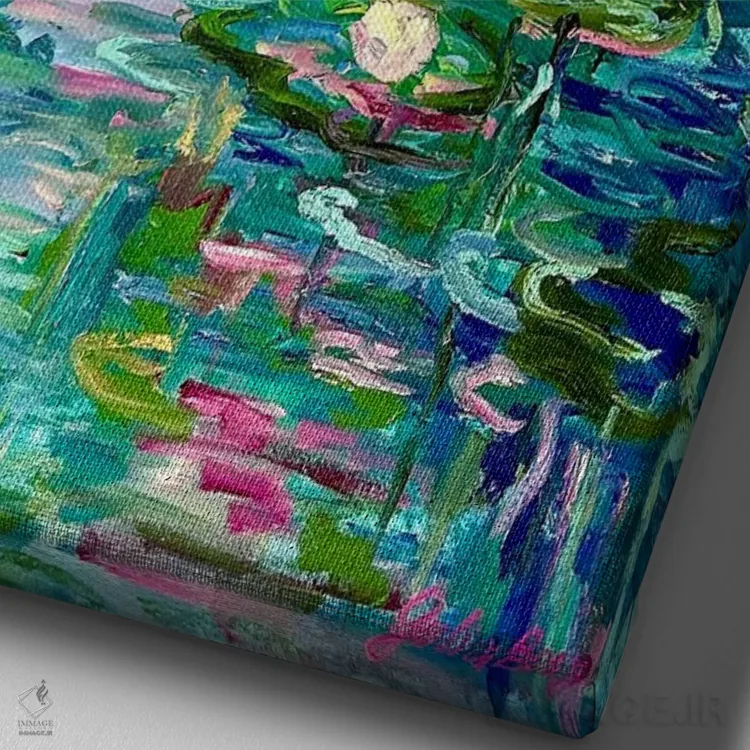تابلو طلوع خیالی اثر جولیا بورگ - نمای نزدیک بافت بوم