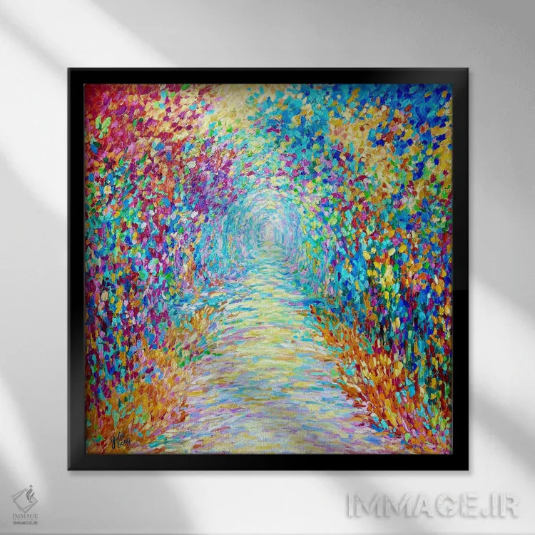 تابلو از سفر لذت ببر اثر جولیا بورگ - نمای قابدار مشکی