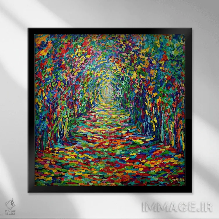 تابلو برگریزان اثر جولیا بورگ - نمای قابدار مشکی