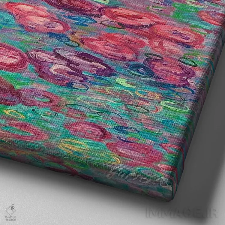 تابلو عشق اثر جولیا بورگ - نمای نزدیک بافت بوم