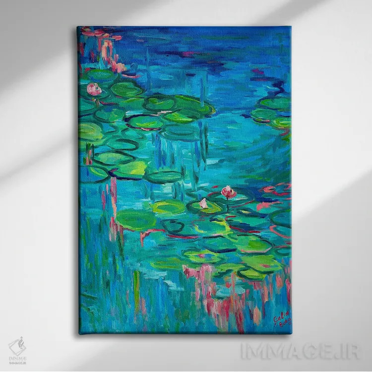 تابلو شکوفهٔ بهاری اثر جولیا بورگ - نمای روبهرو روی دیوار