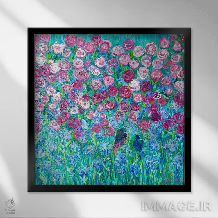 تابلو نجواهای صبحگاهی اثر جولیا بورگ - نمای قابدار مشکی